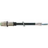 M12 fem. recept. A-cod. rear PUR 5x0.34 shielded bk+drag-ch 2m