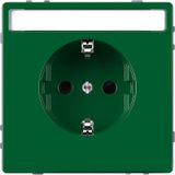 SCHUKO socket for special circuits with label, touch protection, plug-in terminals, SV, green, system design