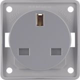 Integro Inserts-British Standard Socket with Earthing Contact, Grey Ma