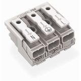 Lighting connector push-button, external without ground contact white