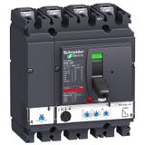 circuit breaker ComPact NSX160F, 36 kA at 415 VAC, MicroLogic 2.2 trip unit 160 A, 4 poles 4d