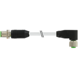 M12 male 0° / M12 female 90° A-cod. PUR 4X0.75 gy UL/CSA 5m