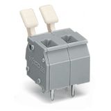 PCB terminal block finger-operated levers 2.5 mm² gray