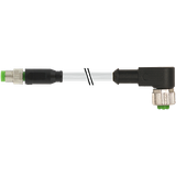 M8 male 0° / M12 female 90° A-cod. PUR 3x0.25 gy +robot+drag ch. 1.5m