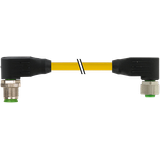 M12 male 90° / M12 female 90° A-cod. TPE 4x18AWG ye . ITC/PLTC 1m