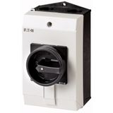 Main switch, P1, 32 A, surface mounting, 3 pole, STOP function, With black rotary handle and locking ring, Lockable in the 0 (Off) position