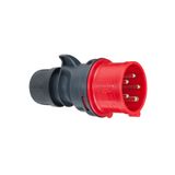 CEE plug, IP44, 16A, 5-pole, 400V, 6h, red
