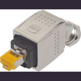 Han PP RJ45 10G met. plug set 45° bottom