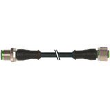 M12 male 0° / M12 female 0° A-cod. PUR 5x0.34 bk UL/CSA+drag ch. 34m