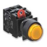 Contact block, lighted model, SPST-NC, momentary, 110 VAC