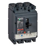 circuit breaker ComPact NSX100F, 36 kA at 415 VAC, TMD trip unit 25 A, 3 poles 3d