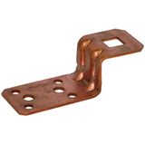 Connnection lug Z-shaped Cu, holes for riveting or screwing