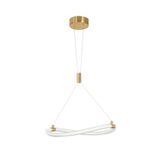 Brass Gold Metal & Fiber Braided Silicone Tube LED 15 Watt 230 Volt 1160Lm 3000K IP20 D: 40 H: 120 cm Adjustable Height