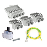 SLT50 Al 10-50/Cu 2.5-35 mm2 1000V Distribution block set 3xSLT50-2-1 + 1xSLT50-4-3 + fuse holder + wire