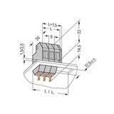 Feedthrough terminal block Conductor/solder/crimp quick disconnect ter