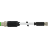 M12 male 0° / M8 female 0° A-cod. shielded PUR 4x0.34 gy 11.0m