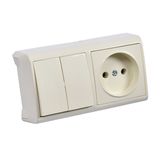 Vera Beige Two Gang Switch + Socket Horizontal