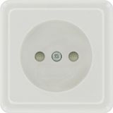 Surface mount socket outlet without earth, 1-fold,withshutter, arctic- white