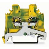2-conductor ground terminal block 2.5 mm² lateral marker slots green-y