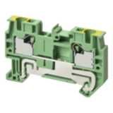 Ground DIN rail terminal block with push-in plus connection for mounti
