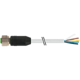 M12 female 0° A-cod. with cable PUR 12x0.25 gy UL/CSA+drag ch. 1.5m