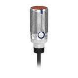 Photoelectric sensors XU, photo electric sensor, cylindrical, metal, polarised, Smax 7 m, NPN, Cable 2 m