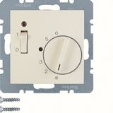 Thermostat, NC contact, centre plate, rocker switch, S.1, white glossy