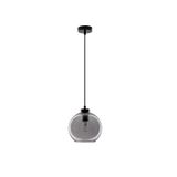 Smoky Glass  Black Cord  Black Metal Base   LED E27 1x12 Watt 230 Volt   IP20 Bulb Excluded  D: 20 H1: 17.4 H2: 220 cm Adjustable height