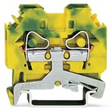 2-conductor ground terminal block 6 mm² lateral marker slots green-yel