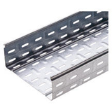 CABLE TRAY WITH TRANSVERSE RIBBING IN GALVANISED STEEL BRN65 - WIDTH 395MM - FINISHING HDG