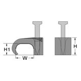 Nail clips for round cables 3 x 5 transparent