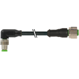 M8 male 90° / M12 female 0° A-cod. PUR 3x0.25 bk UL/CSA+ drag 1.6m