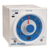 Allen-Bradley, 700-HR General Purpose Dial Timing Relay, On-delay Timing Relay, Two Timed Contacts, On-Delay, 0.05 seconds to 300 hours, DPDT Timed, 24...48V AC 50/60Hz / 12...48V DC