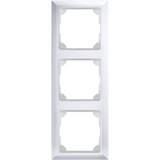 Triple universal frame for wireless pushbuttons, white