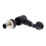 Field assembly connector, M12 right-angle plug (male), 4-poles, screw
