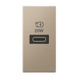 Arteor™ - 1 module USB single port type C Power delivery - 20W - Champagne