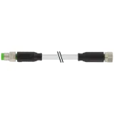 M8 male 0° / M8 female 0° A-cod. PUR 3x0.25 gy UL/CSA 1.5m