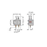 Stackable 2-conductor PCB terminal block push-button 0.75 mm² blue