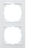 Double universal frames in E-Design55, pure white glossy