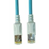 LED Patchcord RJ45 shielded, Cat.6a 10GB, LS0H, blue, 5.0m