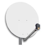 SAT Antenna  80/75cm, Alu, 39dB, foldable feed-arm, white