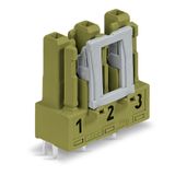 Socket for PCBs straight 3-pole light green