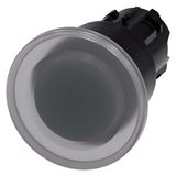 3SU1001-1BA70-0AA0-Z Y10 Illuminated mushroom pushbutton, 22 mm, round, plastic, clear, 40mm, latching, pull-to-unlatch mechanism, with laser labeling, upper case and lower case, always upper case