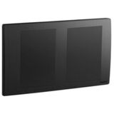 Mallia Senses 2 gang blanking plate - Brushed Black