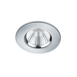 Zagros LED recessed spotlight IP65 chrome round