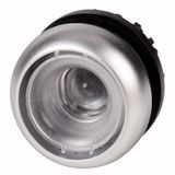 Pushbutton, RMQ-Titan, flush, momentary, Without button plate, Bezel: titanium