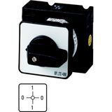 ON-OFF switches, T3, 32 A, flush mounting, 2 contact unit(s), Contacts: 4, 90 °, maintained, With 0 (Off) position, 0-1-0-1, Design number 15042