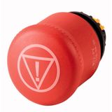 Emergency stop/emergency switching off pushbutton, RMQ-Titan, Mushroom-shaped, 38 mm, Non-illuminated, Pull-to-release function, Red, yellow