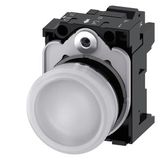 Indicator lights, 22 mm, round, Metal, shiny, white, lens, smooth, with holder, LED module with integrated .... 3SU1156-6AA60-3AA0-Z Y13