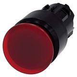 Illuminated mushroom pushbutton, 22 mm, round, plastic, red, 30 mm, latching, pull-to-unlatch mechanism, with laser labeling, symbol number according to, ISO 7000 or